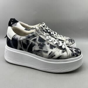Ash Moon Platform Shoes Women Size 9.5 US, 40 EU White Black Tie Dye Sneakers